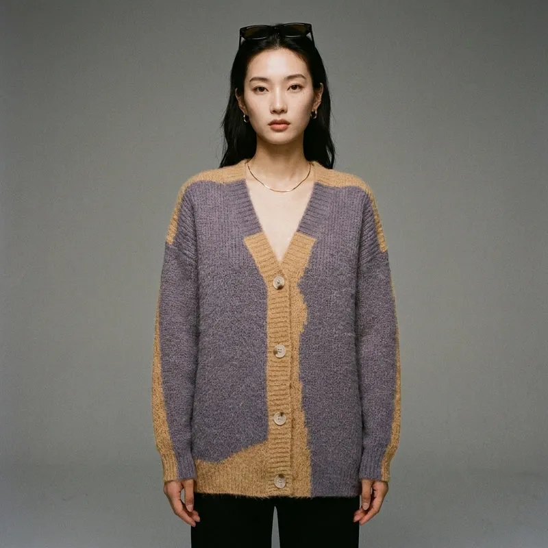 Cardigan Tricoté Col V Oversize