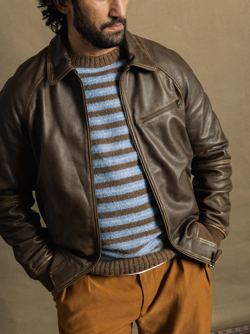 MMGThom Leather Bomber Jacket