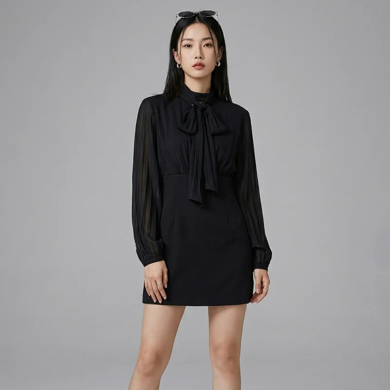 Robe Patineuse Col Montant