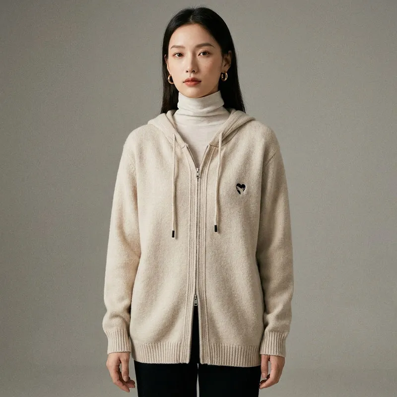 Cardigan Zippé à Capuche