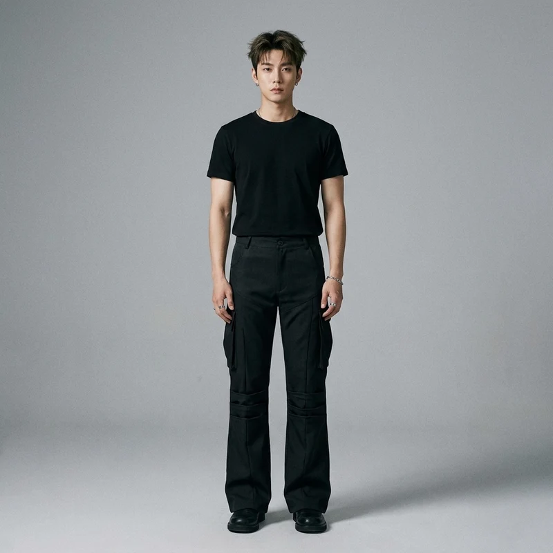 Pantalon Cargo Plissé Décontracté