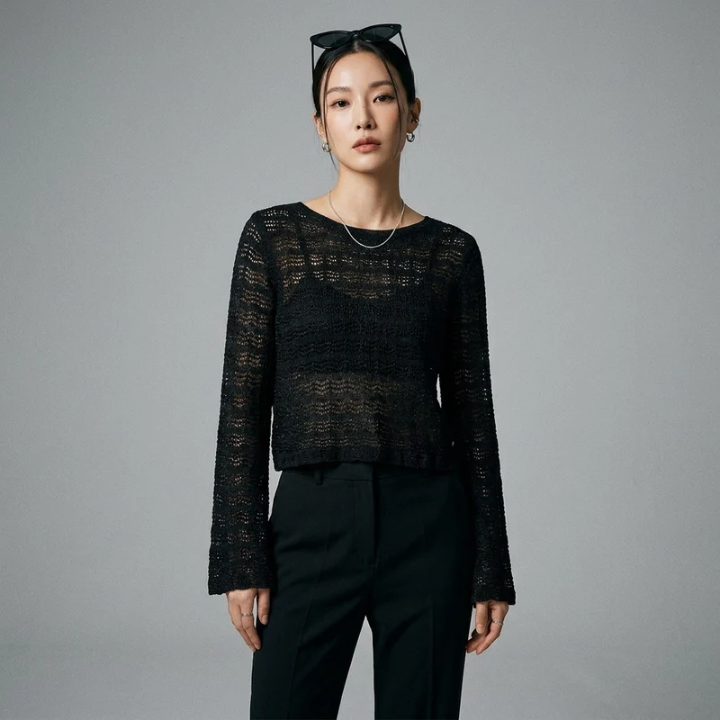 Top Court Maille Asymétrique