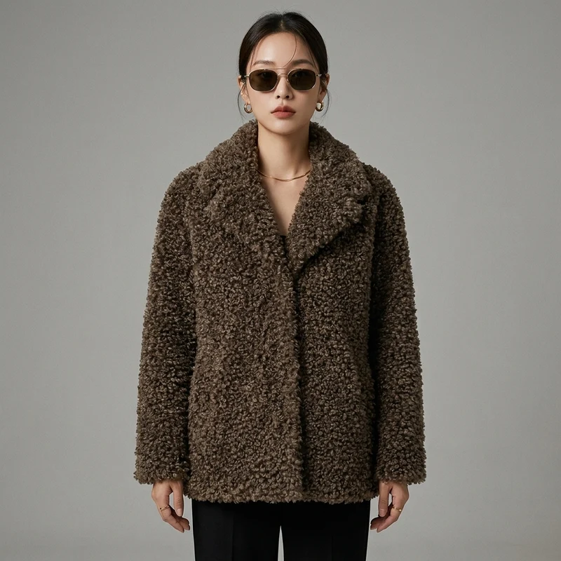 Veste Courte Effet Fourrure