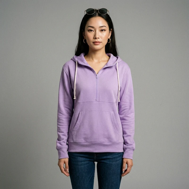 Sweat à Capuche Zippé Uni