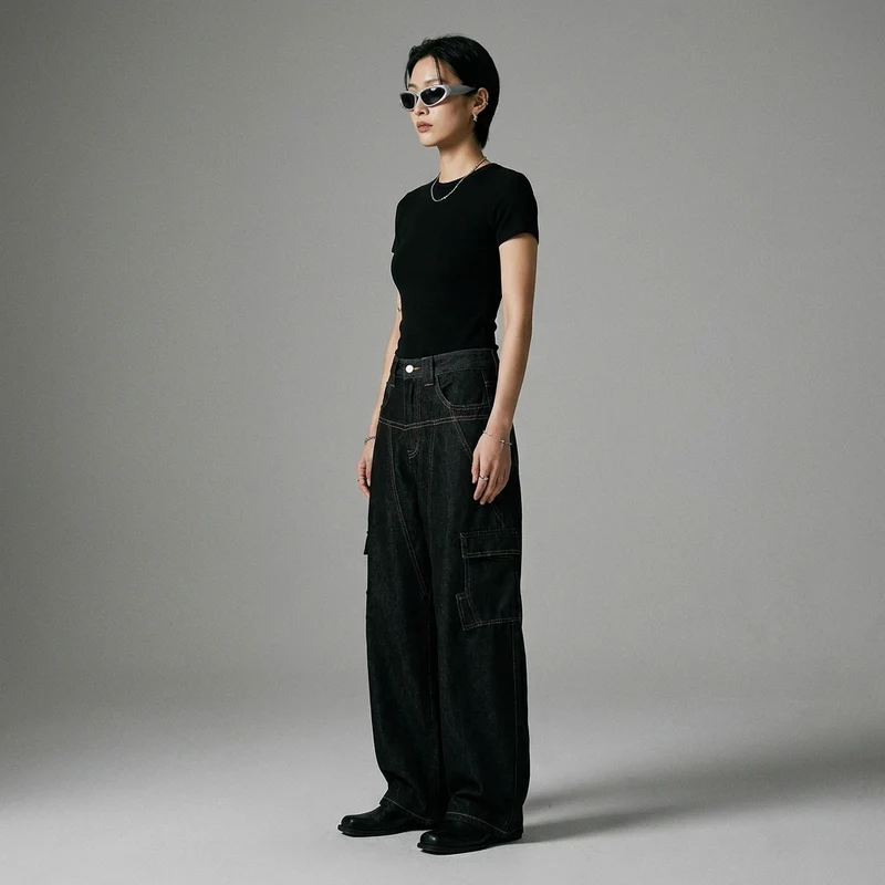 Pantalon Cargo Denim Loose