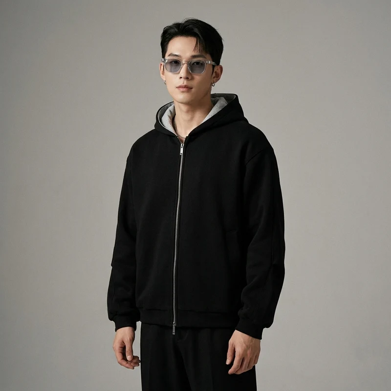 Cardigan Zippé Col Rabattu