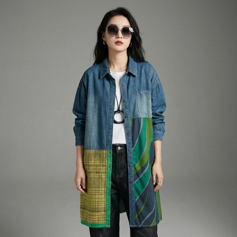 Robe Chemise Longue en Jean Oversize