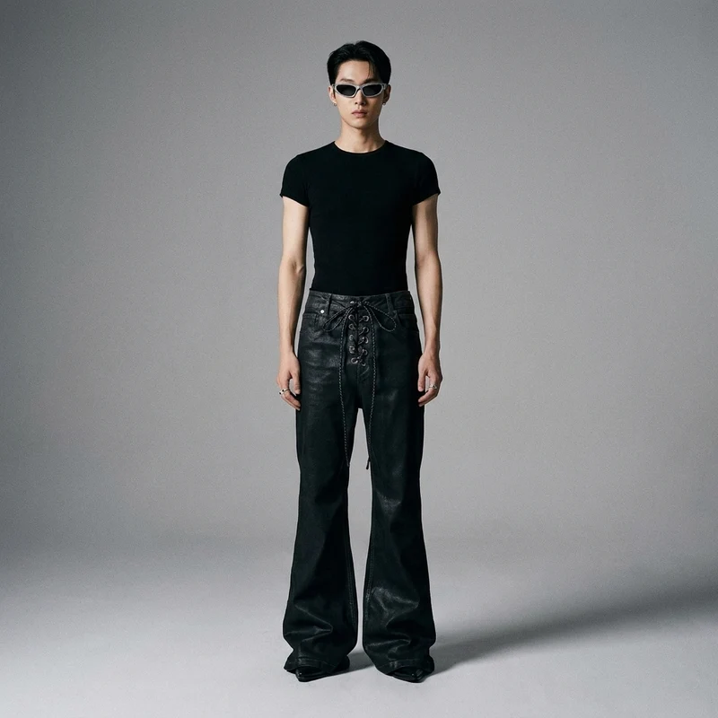 Pantalon Denim Droit Noir
