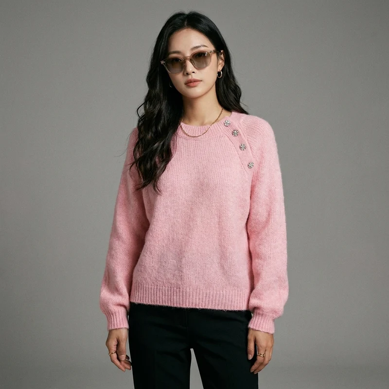 Pull Tricoté Manches Raglan