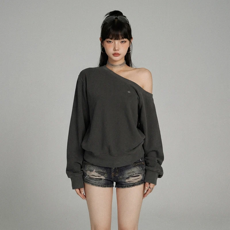 Sweatshirt Épaule Dénudée Loose