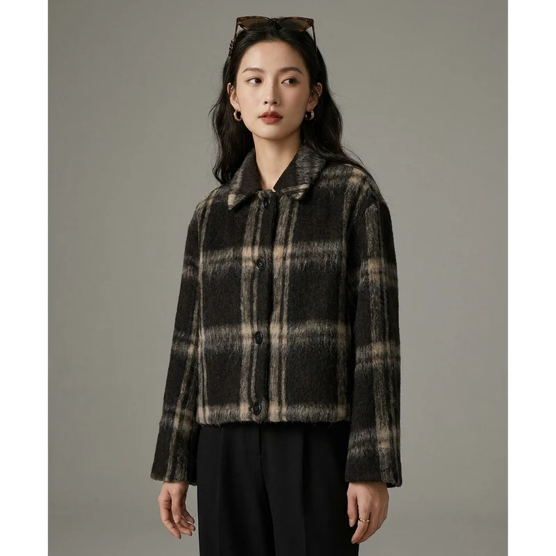 Veste à Carreaux Oversize