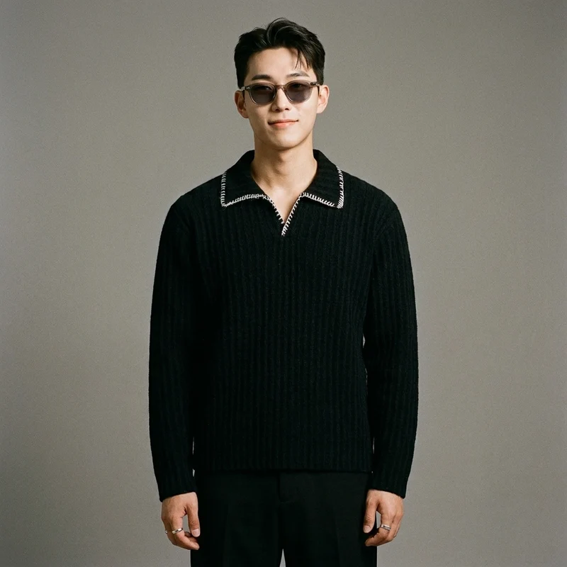 Pull Col Rabattu Streetwear