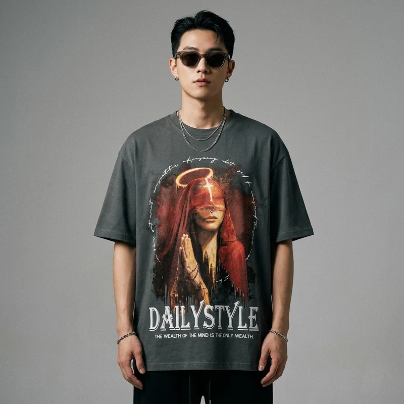 T-Shirt Oversize Imprimé Lettres