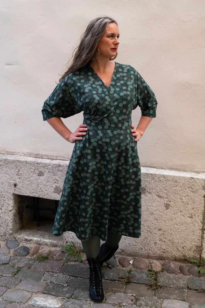 Klänning Elsa - Umbrella green
