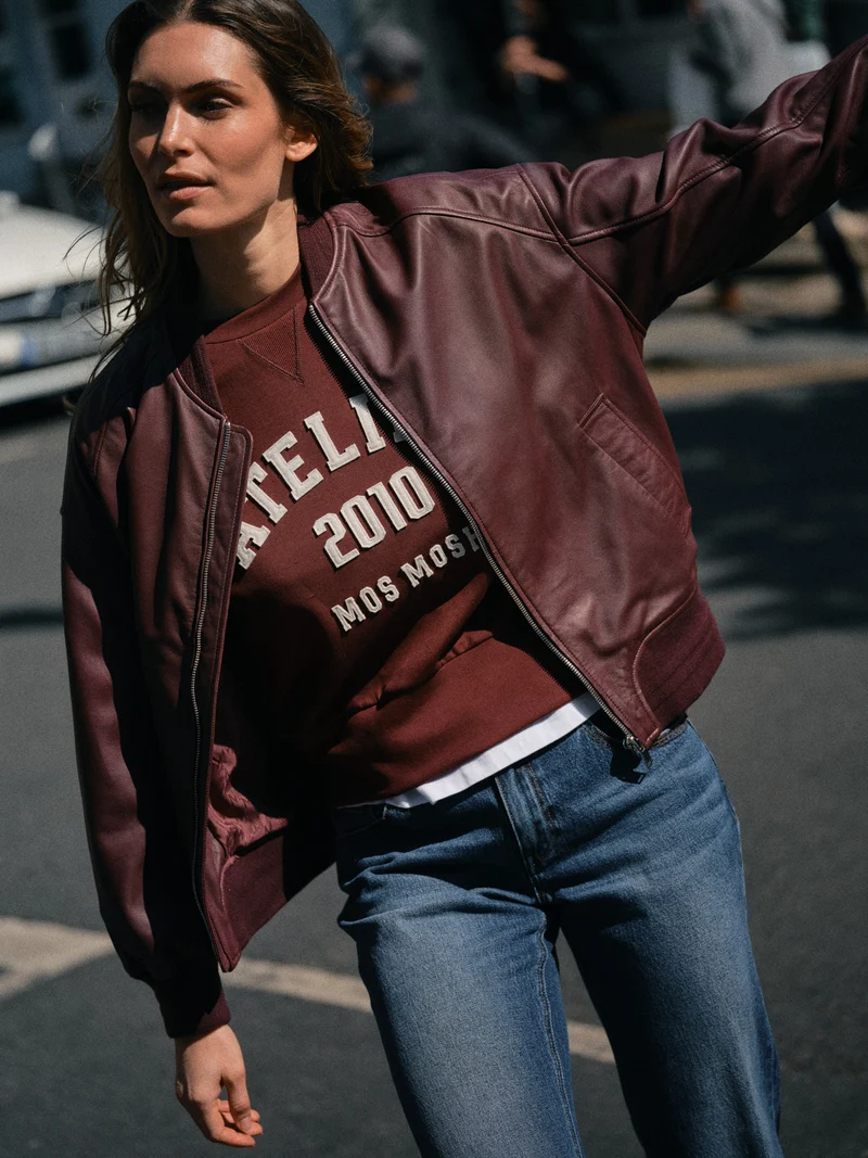 MMRuby Leather Bomber Jacket