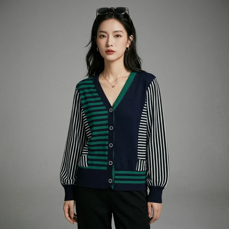 Cardigan Tricoté Col V