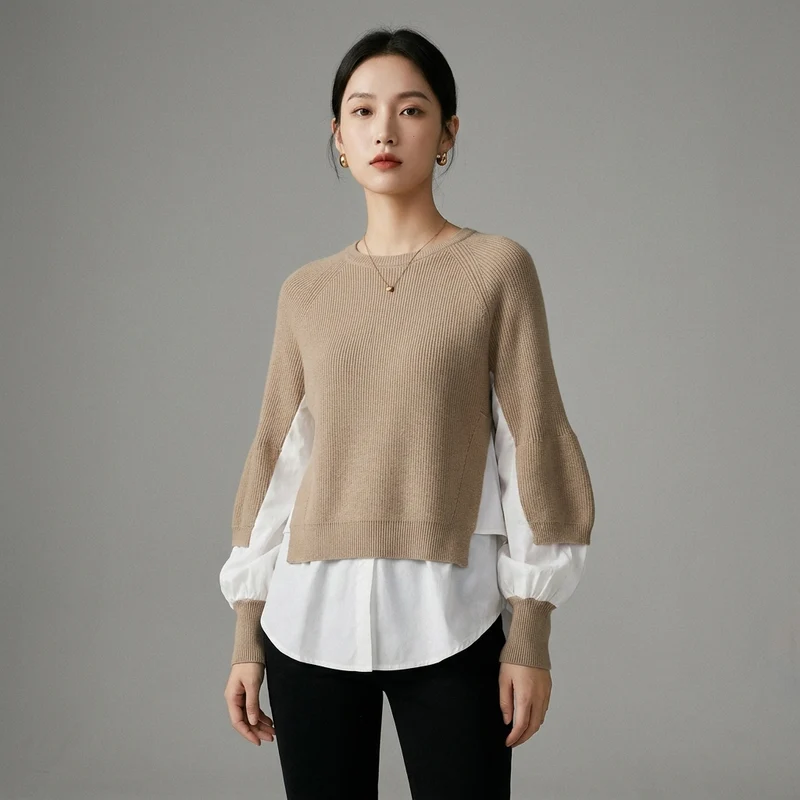 Pull Col Chemise Oversize