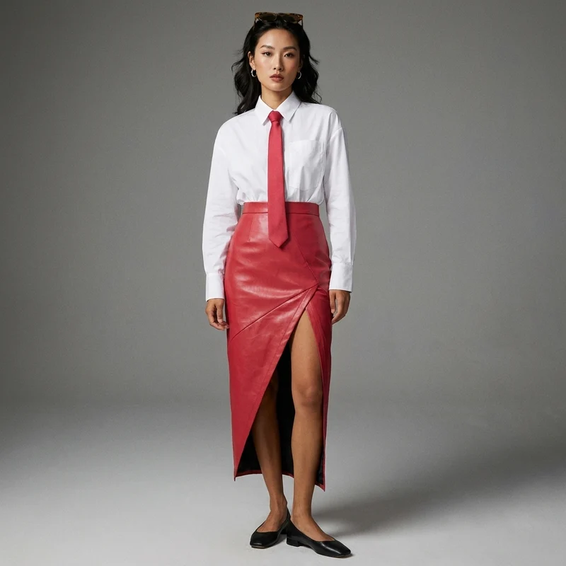 Jupe Fendue Taille Haute