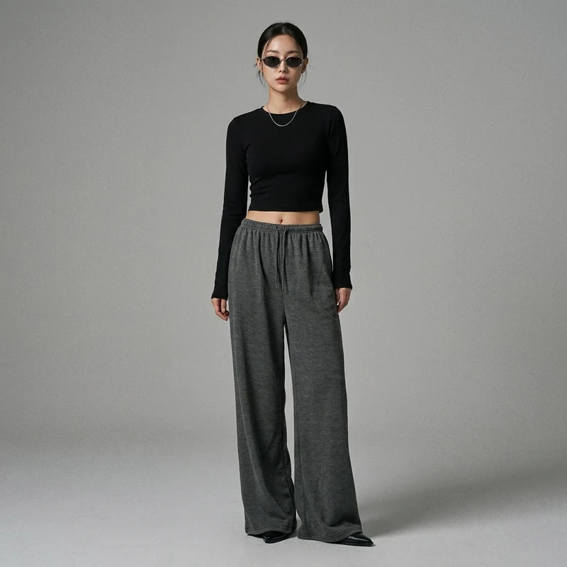 Pantalon Droit Taille Haute