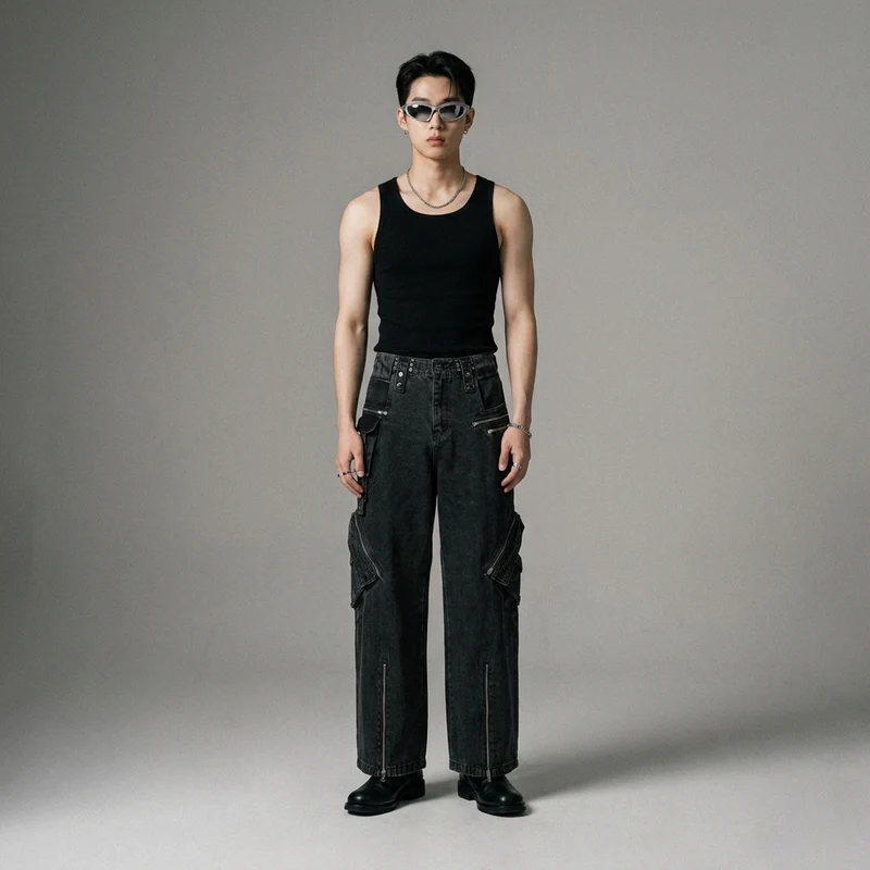 Pantalon Cargo Denim Loose