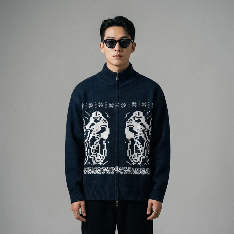 Cardigan Jacquard Relaxed