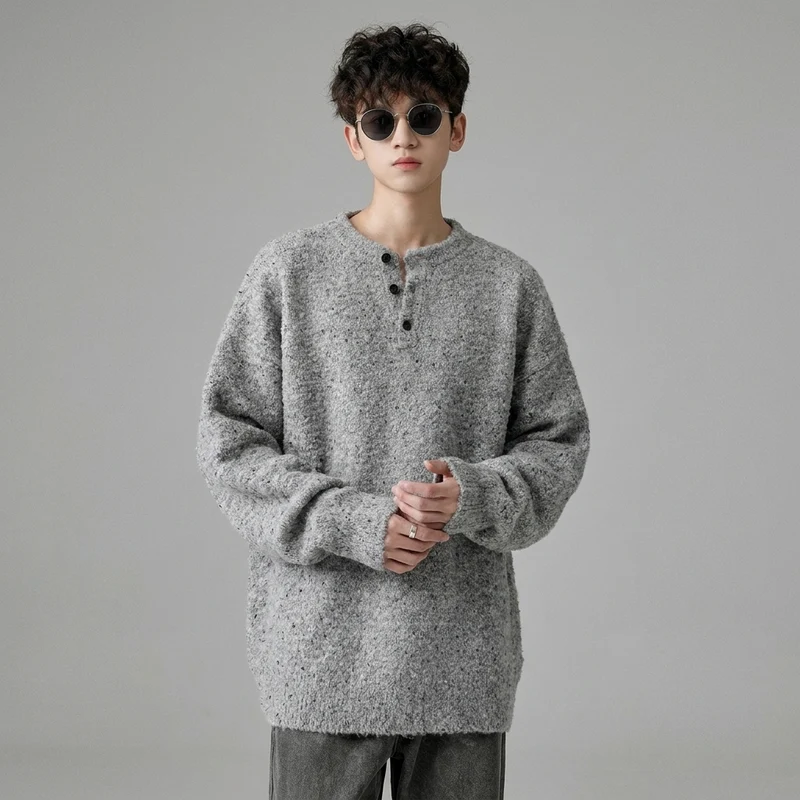 Pull Henley Épais en Laine