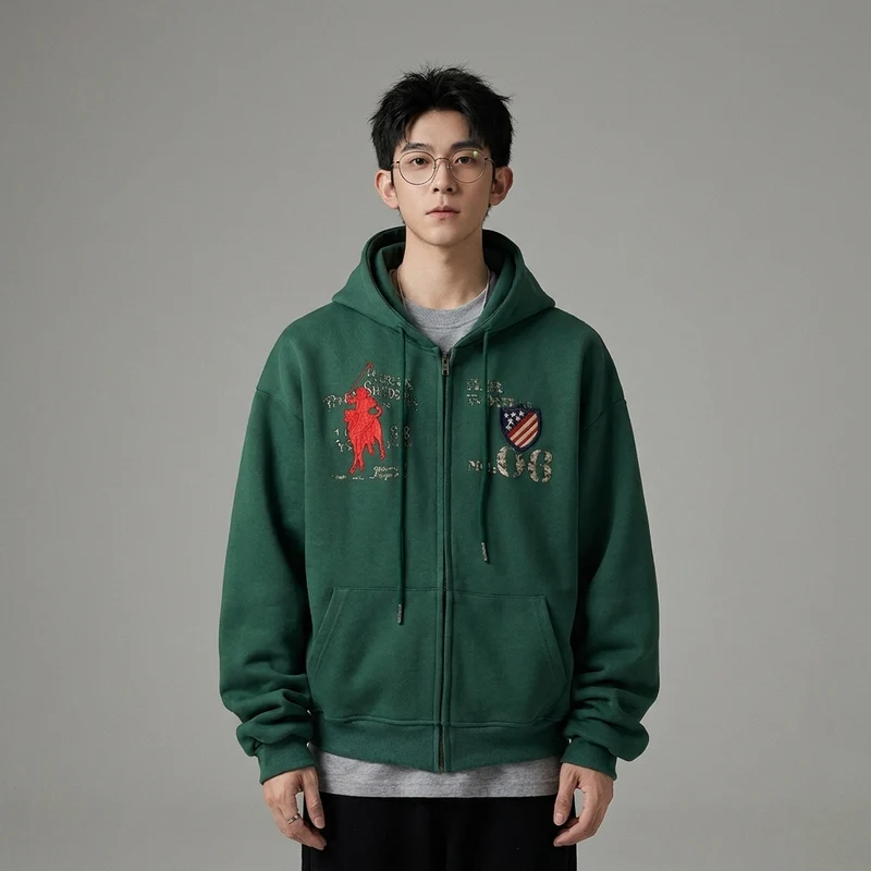 Sweat à Capuche Streetwear Brodé