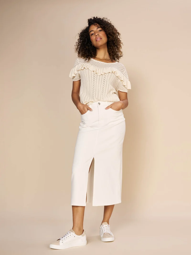 MMMella White Denim Skirt