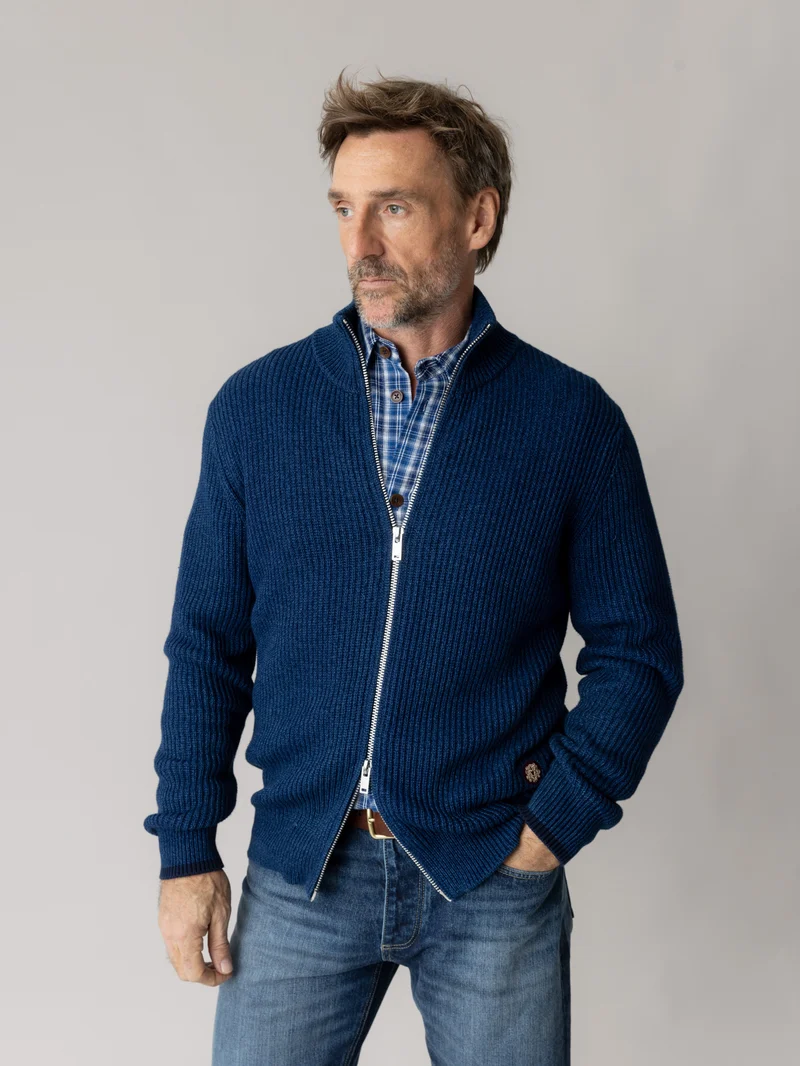 MMGIan Indigo Zip Cardigan