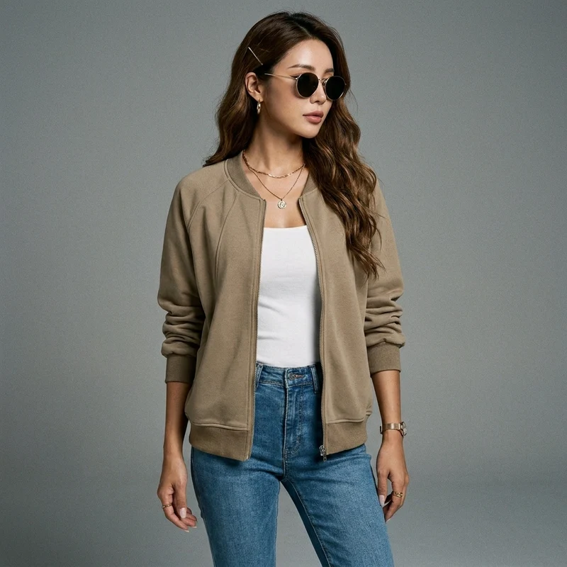 Veste Chic Lâche à Carreaux