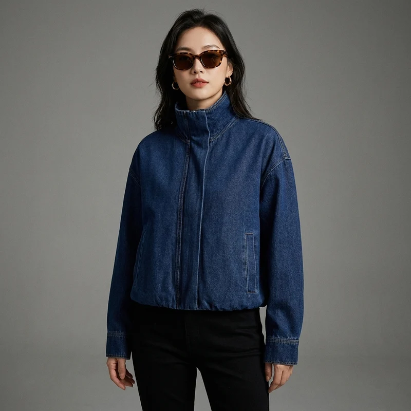 Veste en Jean Col Montant