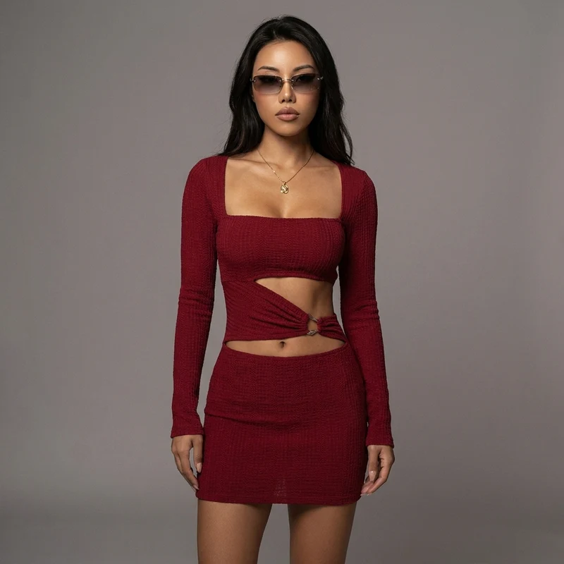 Robe Longue Maille Bourgogne