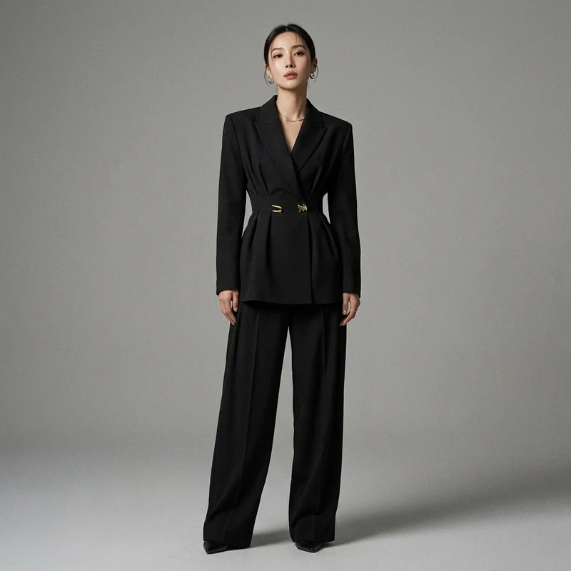 Ensemble Tailleur Ceinturé Élégant