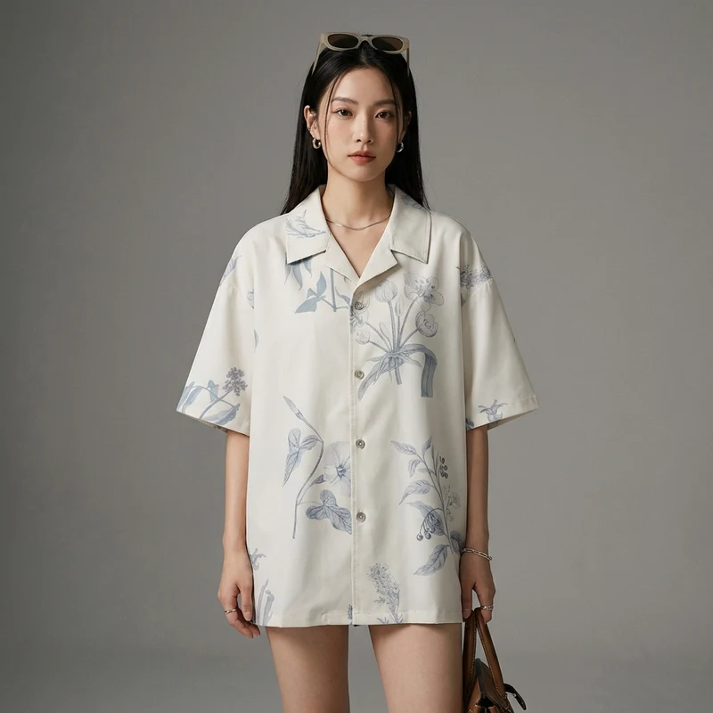 Chemise Imprimée Ample Rayée