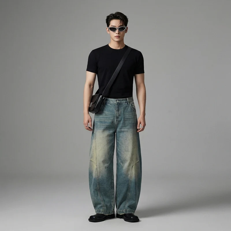Pantalon Denim Déstructuré Streetwear