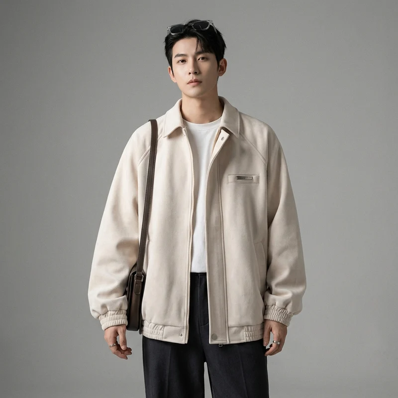 Veste Col Revers Streetwear