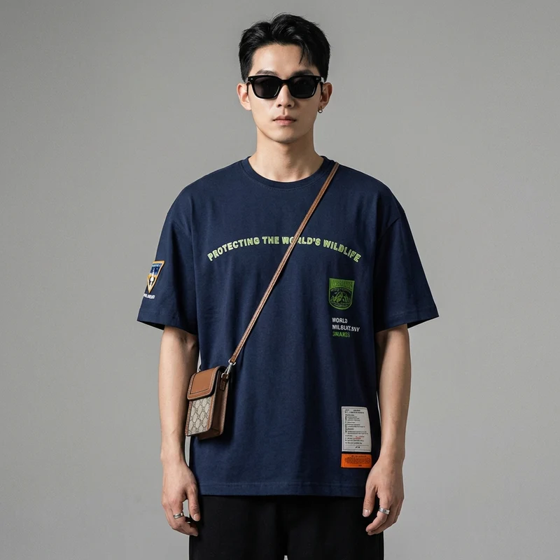 T-shirt Oversize Lettres Décontracté