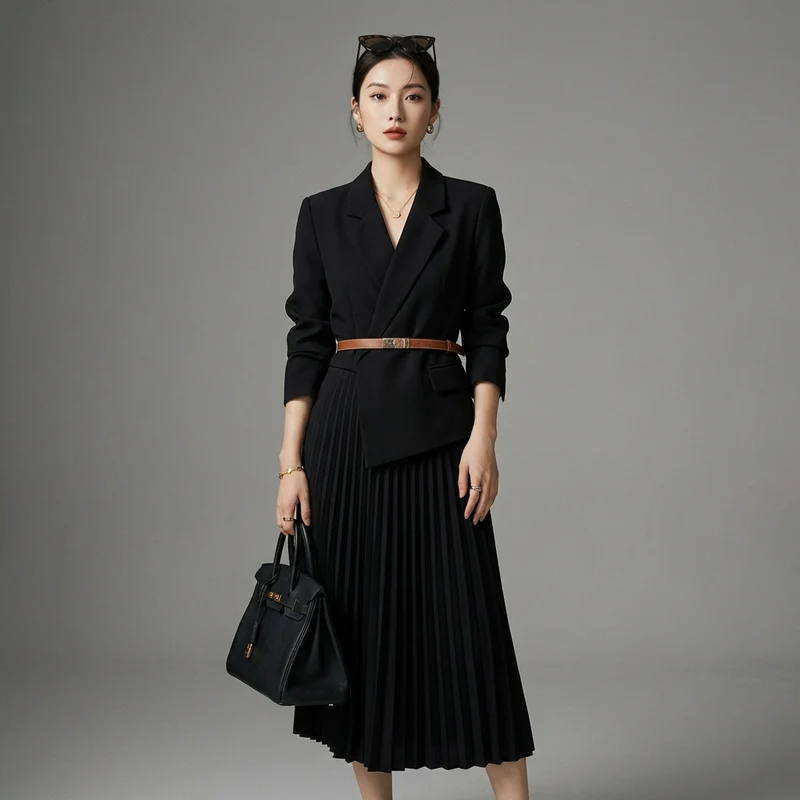 Ensemble Veste et Jupe Plissée