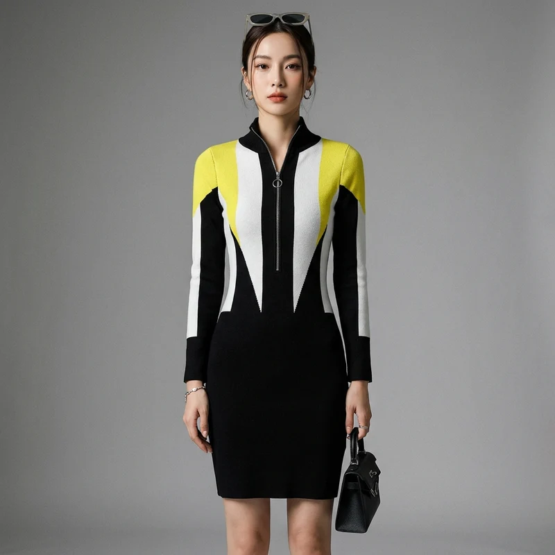 Robe Pull Col Zippé