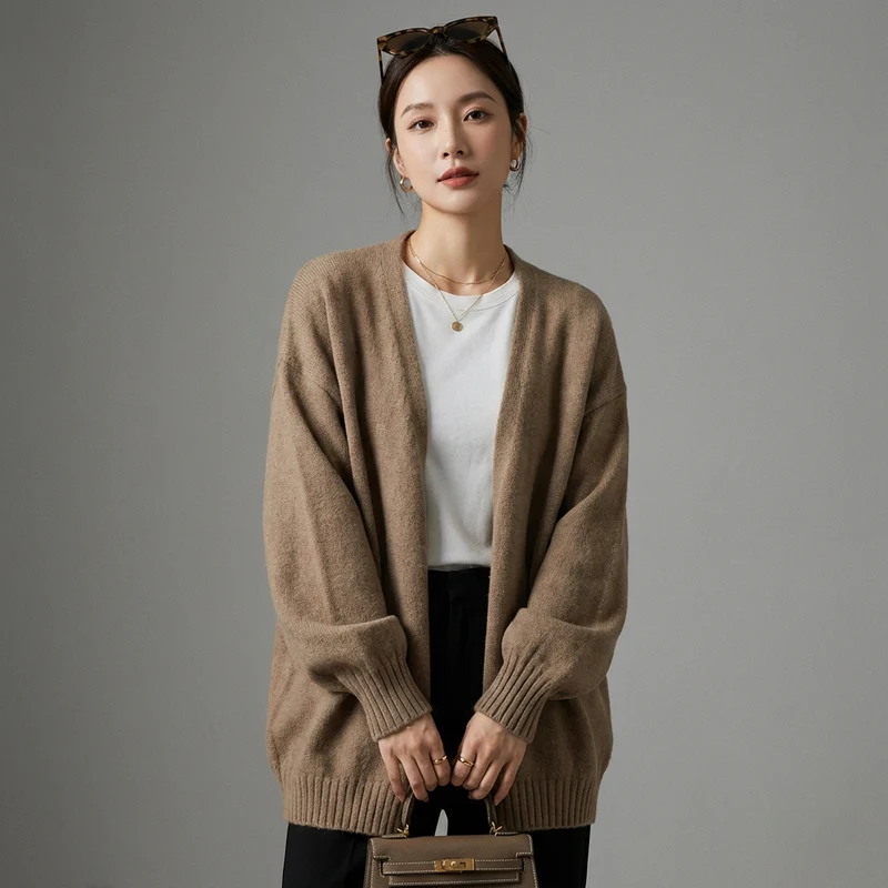 Cardigan Tricoté Doux Oversize