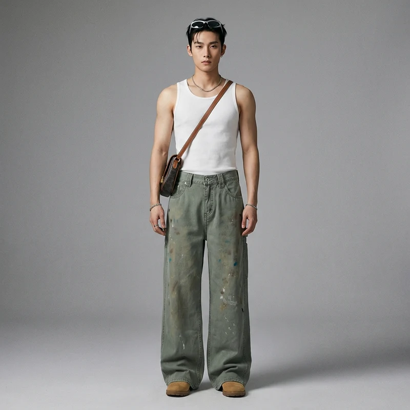 Jean Droit Large Streetwear