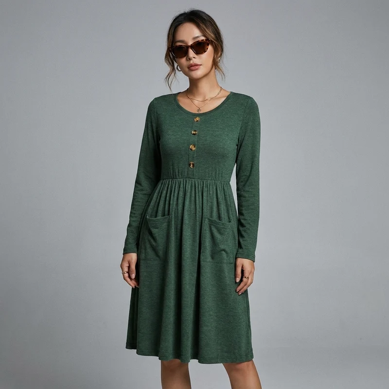 Robe Longue Tricotée Élégante