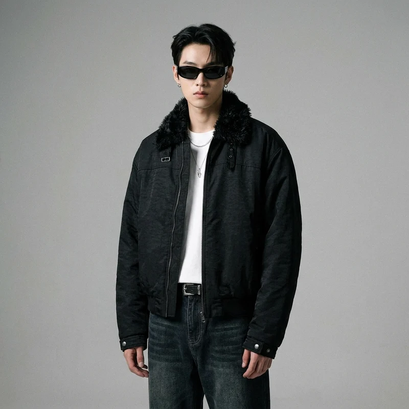 Manteau Col Fausse Fourrure