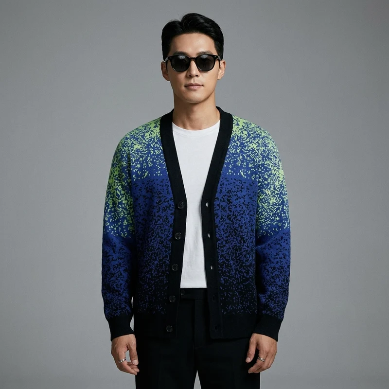 Cardigan Boutonné Manches Longues
