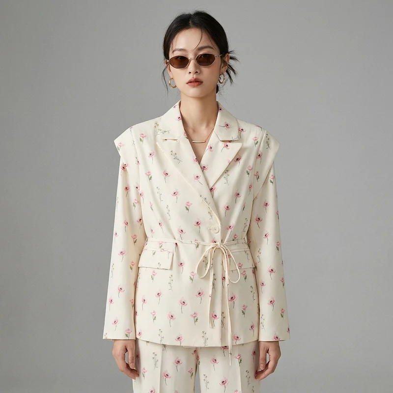 Blazer Ceintré Imprimé K-fashion