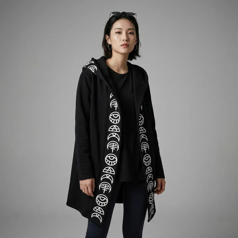 Sweatshirt Gothique Oversize Noir