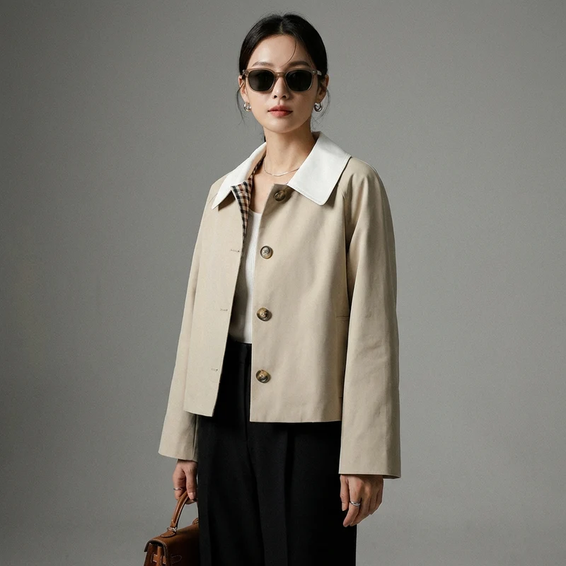 Veste Courte Carreaux Chic