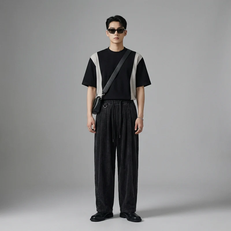 Pantalon Large Côtelé