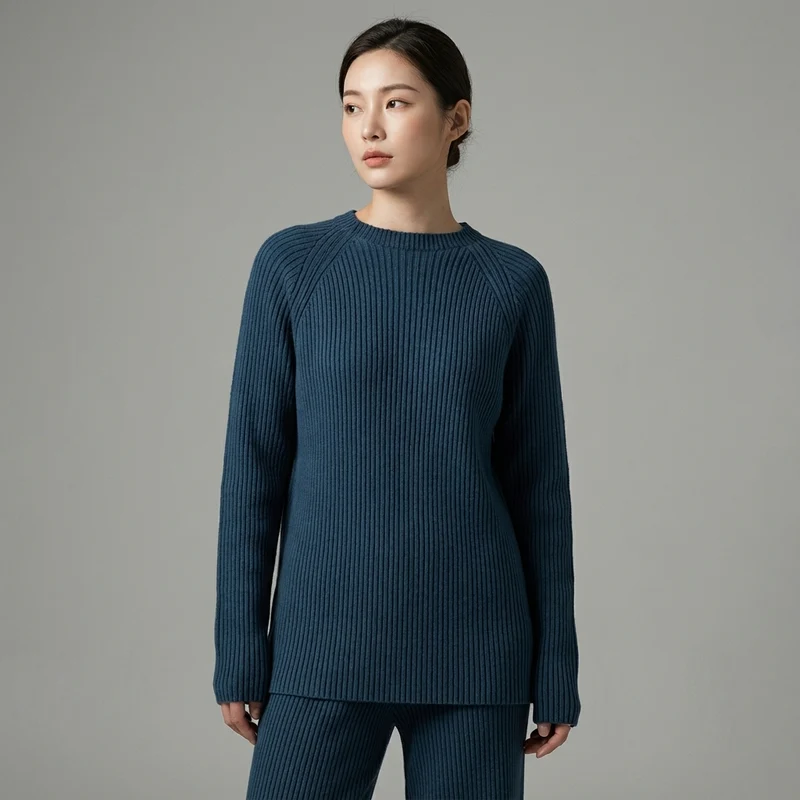 Ensemble Pull et Pantalon Maille Fendue