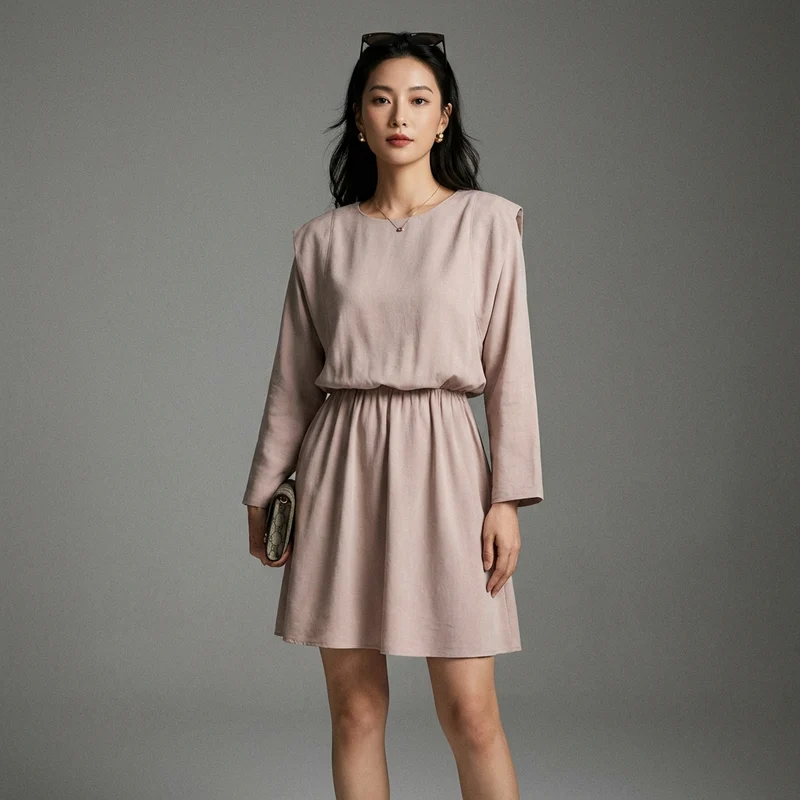 Robe Courte Manches Longues